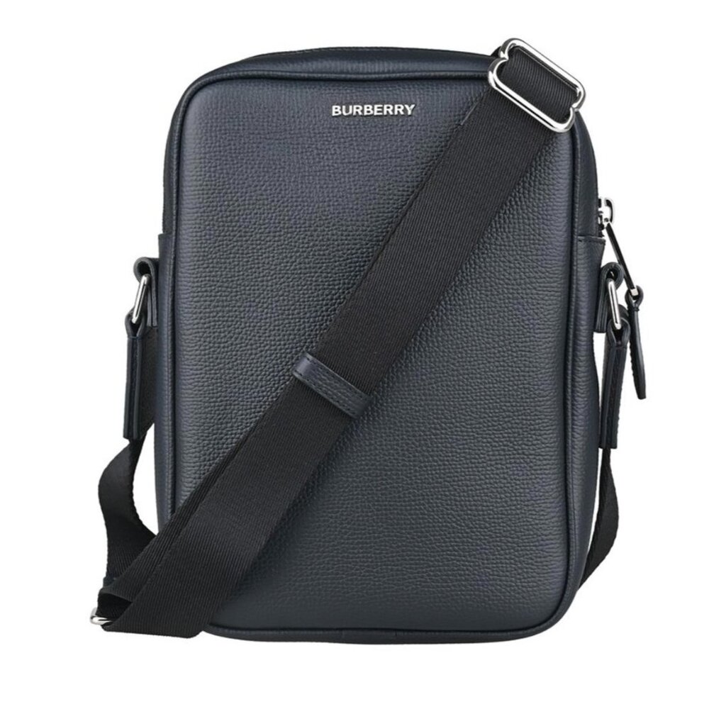 Burberry Paddy Logo-plated Grainy Leather Vertical Camera Bag Dark Navy 8084616